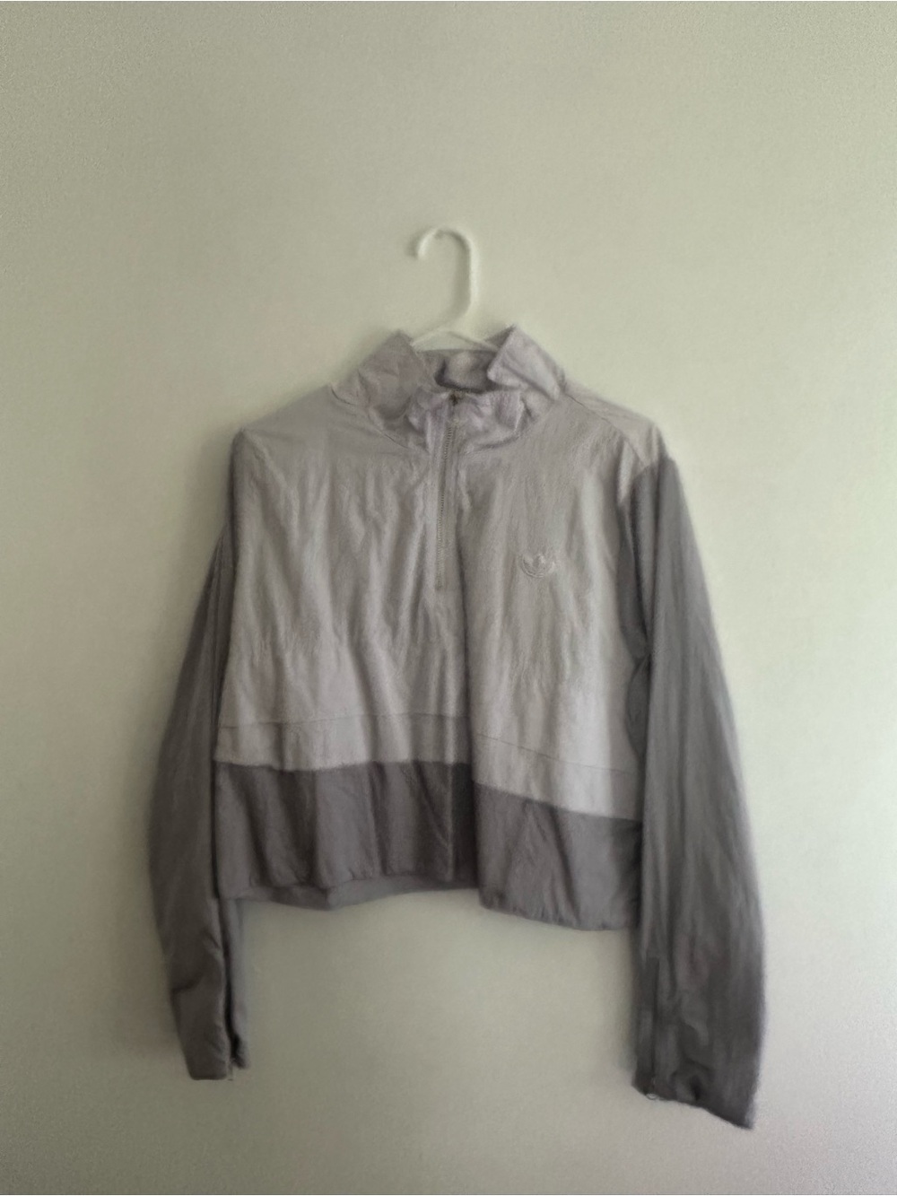 adidas Pale Gray Trefoil Logo Jacket